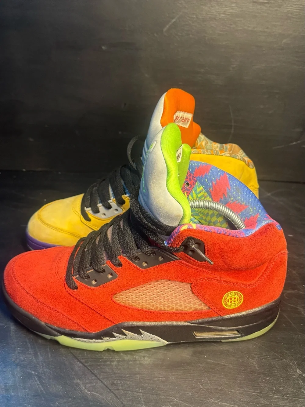 Jordan 5 Yellow, Red & Purple High-Top Sneakers